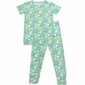 NEW LEV BABY kids' noah golf short sleeve lounge set in green